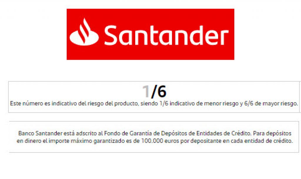 riesgo cuenta online Santander