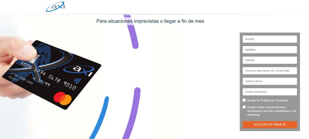Tarjeta de crédito Axi