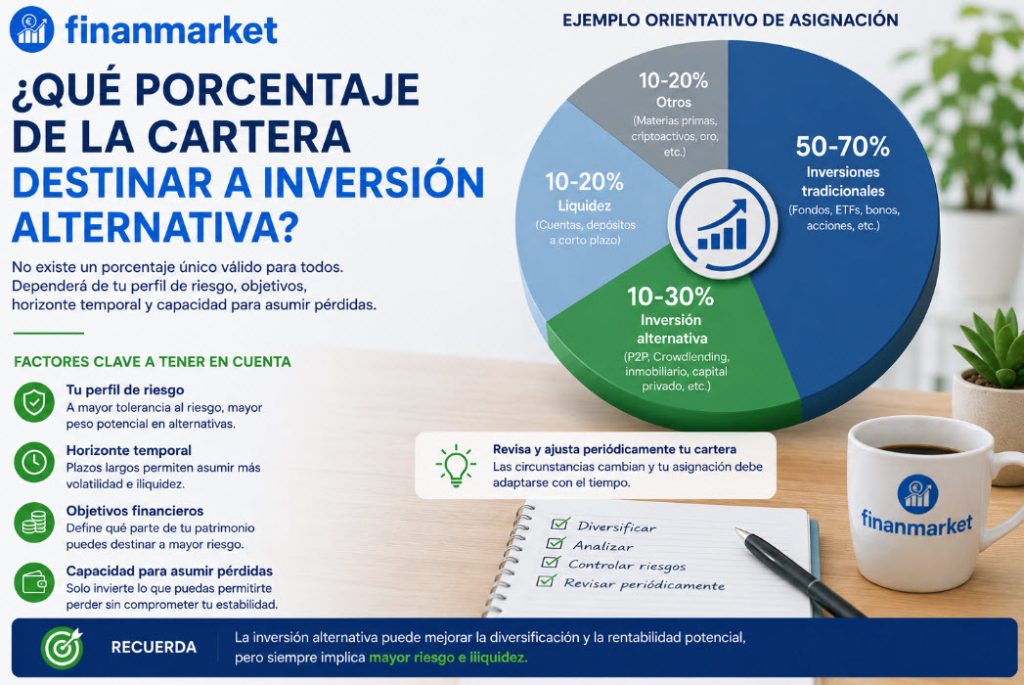 Qué porcentaje de la cartera destinar a inversión alternativa?